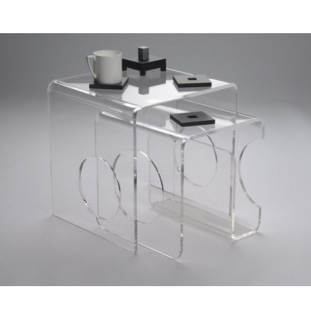Tavolino plexiglass trasparente tavolino moderno tavolino effetto vetro 04